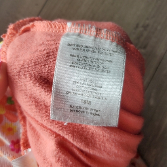 Nickelodeon Coral Colorful Floral Mesh Overlay Baby Girl Skort Size 18m NWOT - Picture 4 of 11